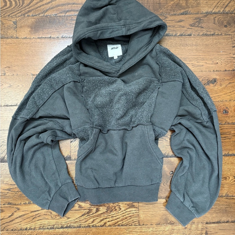 Gray Cropped Aerie Sweatshirt